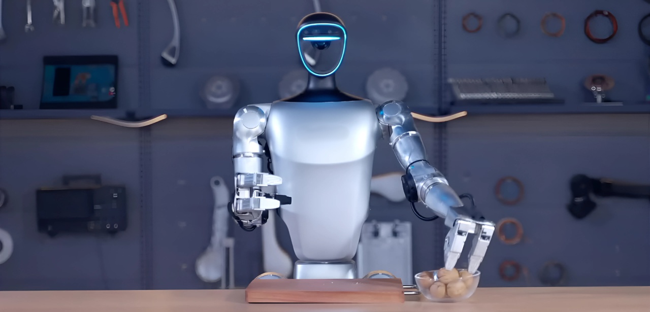 The human robots were playing with the stupid machines. People